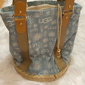 Vintage UGG Australia Denim Jacquard Espadrille Bucket Hand Bag